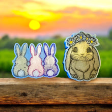 Load image into Gallery viewer, Flower Rabbit & Bunnies Duo