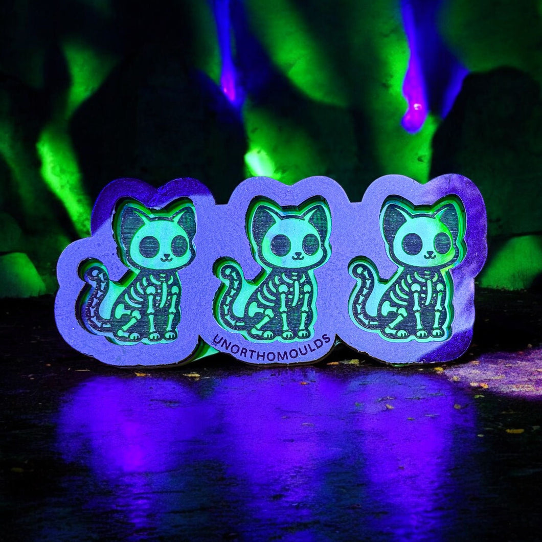 Skeleton Cat Trio