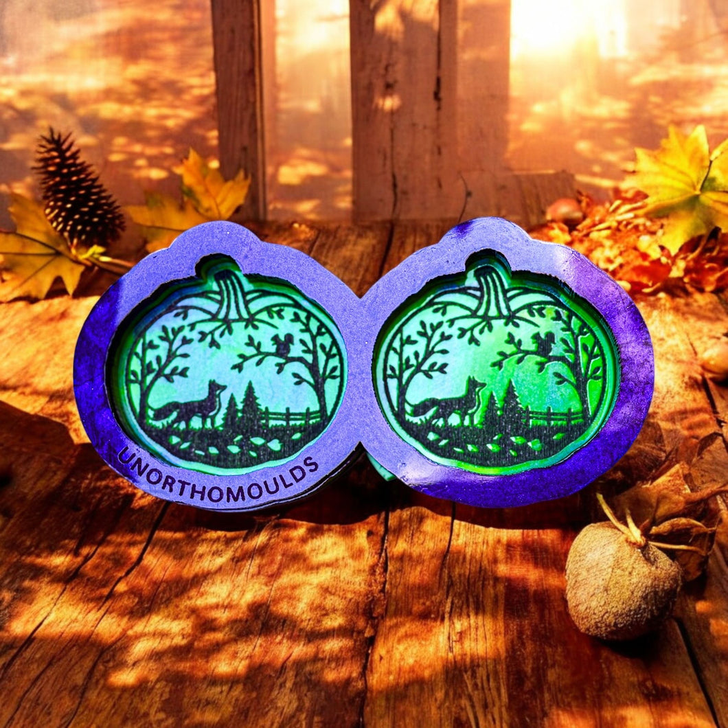 Fox Pumpkin Silhouette Duo